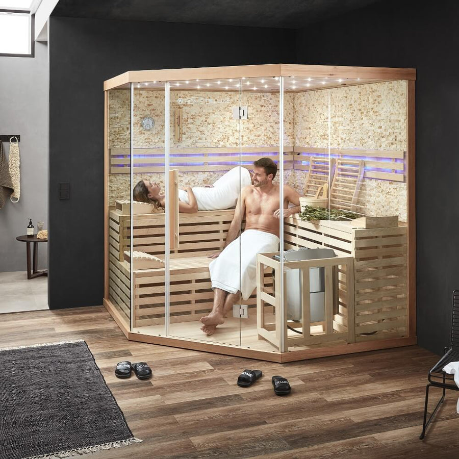Home Deluxe SKYLINE BIG XL mit Kunststeinwand Innensauna – Ansicht 4